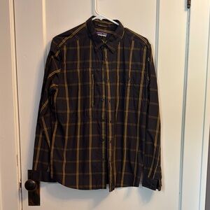 Patagonia Black and Gold Checkered Shirt